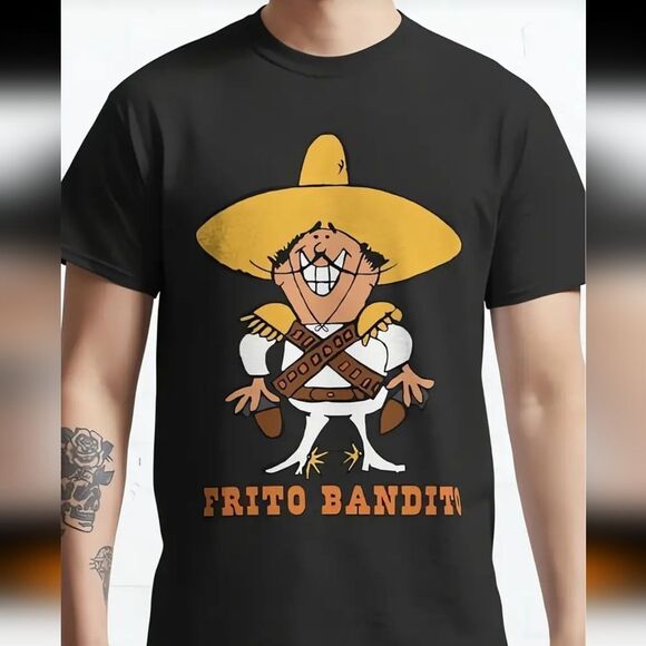 Retro Graphic Unisex Frito Bandito Black T-Shirt Sz XXL - Picture 1 of 5